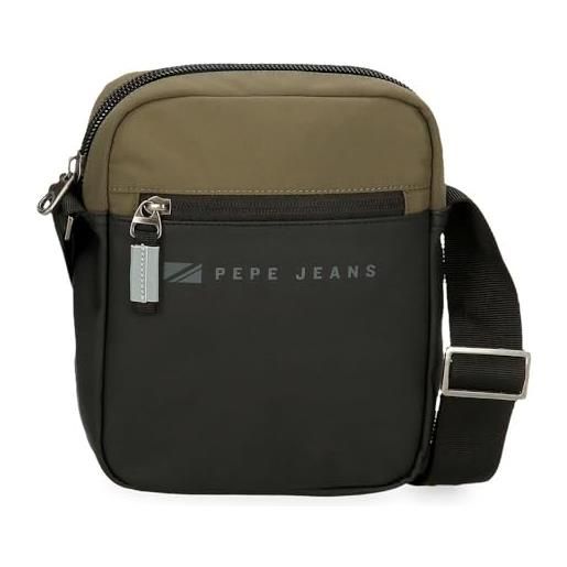 Pepe Jeans jarvis borsa a tracolla media verde 17 x 22 x 6 cm pelle sintetica e poliestere l by joumma bags, verde, tracolla media