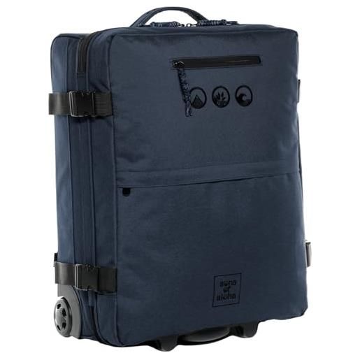 SONS OF ALOHA zaino 2 in 1 - bagaglio a mano kane hybrid backpack bagagli con ruote, 55 x 40 x 20 cm - impermeabile pet riciclato, blu oceano, s, carrello da tavola