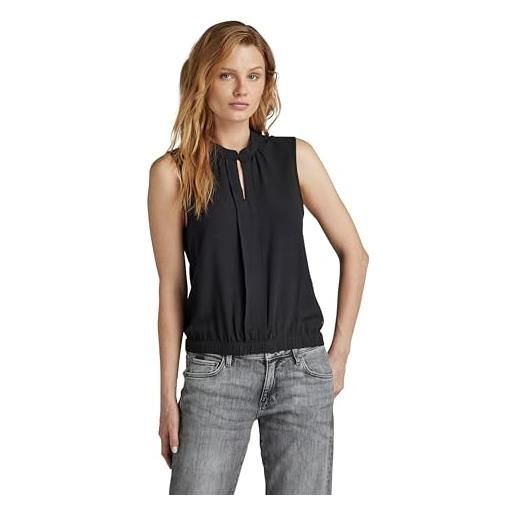 G-STAR RAW stand up collar top donna, nero (dk black d24453-d523-6484), s