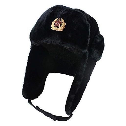 Turbobm cappelli bomber, cappellino invernale stile sovietico da esercito russo sovietico cappello da trapper caldo, cappellino da sci caldo da uomo da uomo ushanka trapper con pelliccia finta cappello