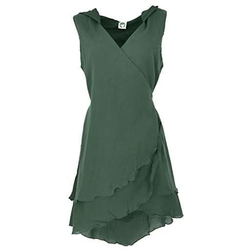 GURU SHOP tunica per fasciatoio, con cappuccio, colore verde, cotone, taglia: m/l (40), verde, m-l