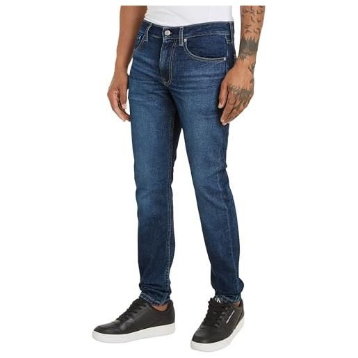 Calvin Klein Jeans jeans uomo slim tapered fit, blu (denim dark), 31w/30l