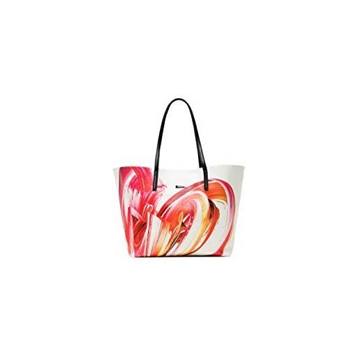 Desigual pu shopping bag, donna, colore: rosso, u