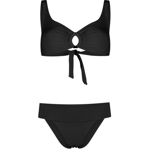 Fisico set bikini con applicazione - nero