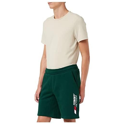 Tommy Hilfiger essentials sweatshorts mw0mw27925 pantaloncini della tuta, verde (hunter), m uomo