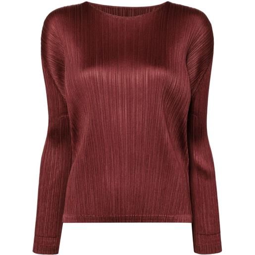 Pleats Please Issey Miyake top plissettato monthly colors: february - rosso