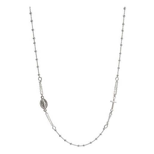 Sinfonie collana girocollo rosario in argento 925% e perle nere. Lunghezza: 47 cm. , argento