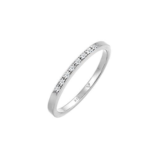 DIAMORE elli diamonds anello donne anello a fascia di fidanzamento con diamante (0,04 ct. ) in oro bianco 585