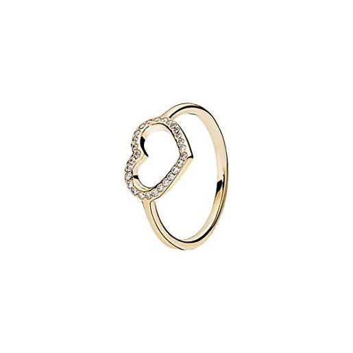 Pandora dreambase-anello a forma di cuore con zirconi bianchi oro giallo 585 erobertes - 150179cz, oro giallo, 16, colore: oro, cod. 150179cz-56