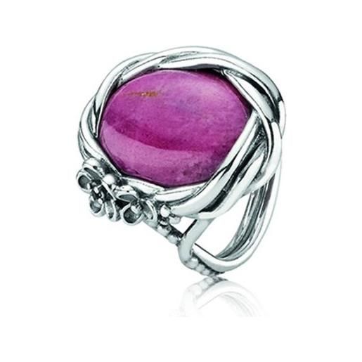 Pandora dreambase-anello con rhodonite e grigio cristallo 190847rni51