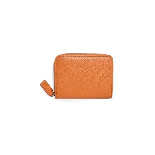 PORRASSO porta carte di credito da donna uomo pelle portamonete con protezione rfid portatile portafoglio multifunzione porta carte credito arancione a