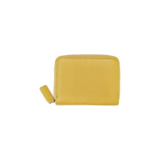 PORRASSO porta carte di credito da donna uomo pelle portamonete con protezione rfid portatile portafoglio multifunzione porta carte credito giallo limone