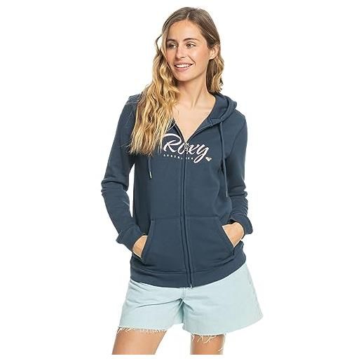 Roxy itia zip signature felpa, indigo dell'umore, l donna