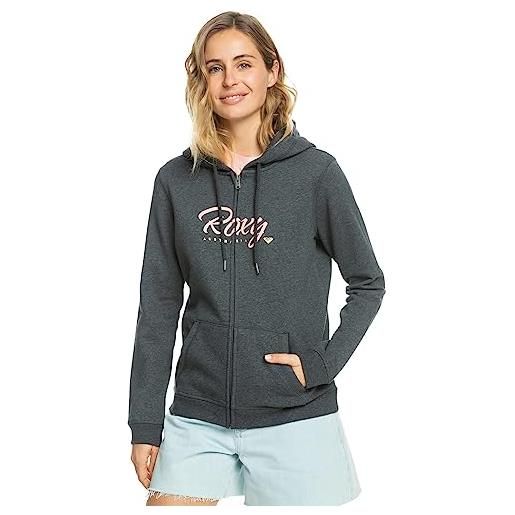 Roxy itia zip signature felpa, indigo dell'umore, l donna