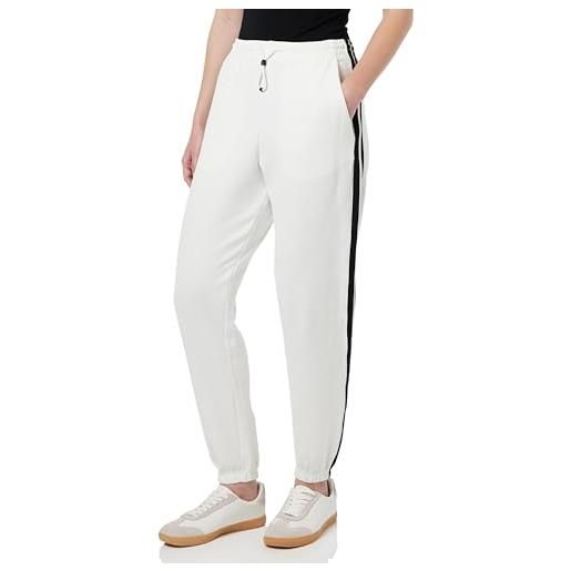 REPLAY w8068a technical fleece pantaloni casual, white 001, l donna