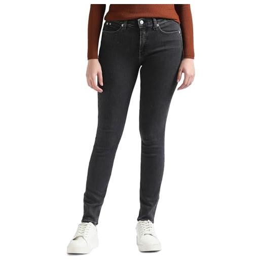 Calvin Klein Jeans mid rise skinny j20j222448 pantaloni, denim (denim black), 31w / 32l donna