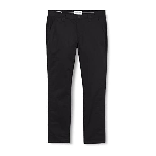 Calvin Klein jeans skinny washed stretch chino j30j321560 pantaloni, nero (ck black), 33w / 32l uomo