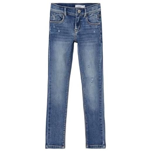 NAME IT nkfpolly skinny jeans 1185-on noos, medium blue denim, 128 ragazze