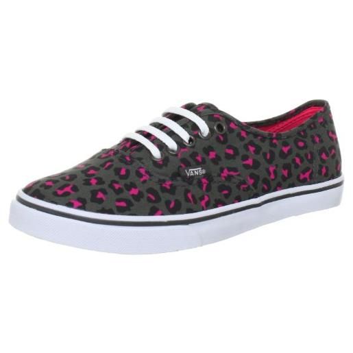 Vans authentic lo pro vqes75p, sneaker unisex adulto, grigio (grau ((leopard) gray/neon pink)), 36