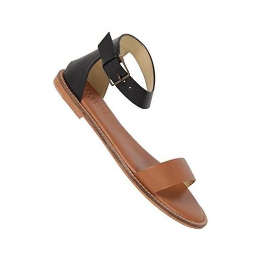 Selected femmevega sandal - sandali a punta aperta donna, marrone (cognac), 39