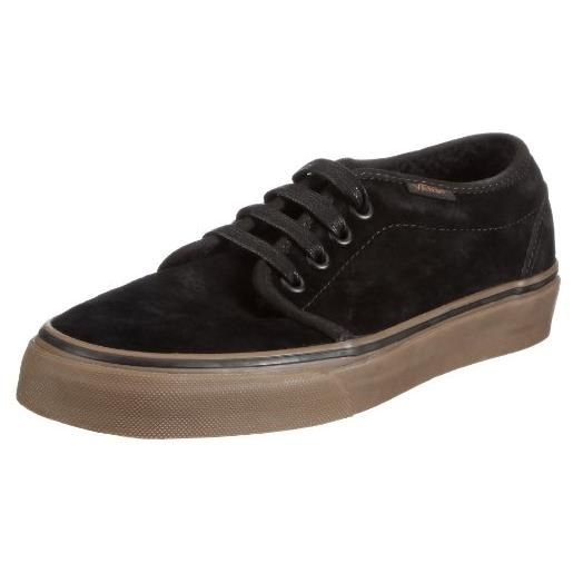 Vans 106 vulcanized vnjn, sneaker unisex adulto, nero (schwarz/(fleece) black/dark gum), 38.5