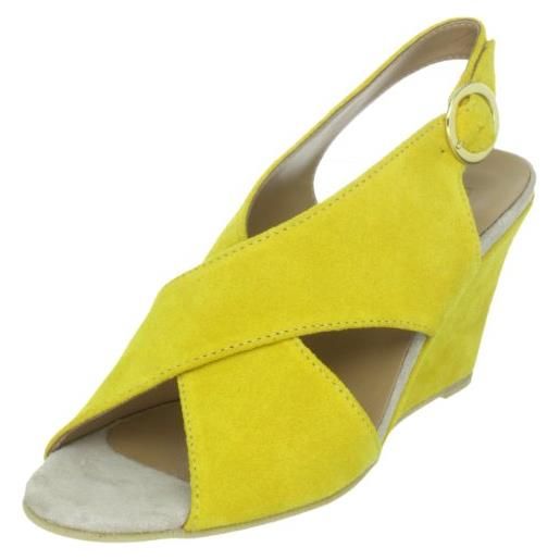 Pieces ottine shop - sandalo con zeppa in camoscio - sum yel, décolleté donna, gelb estate giallo, 40 eu