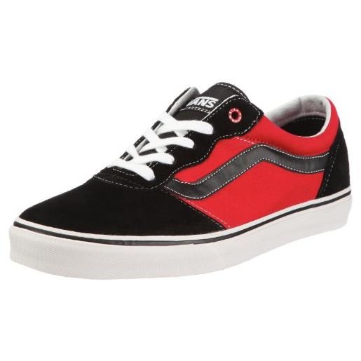 Vans milton (maurice) voyy458, sneaker uomo, nero (schwarz (black/red)), 38.5