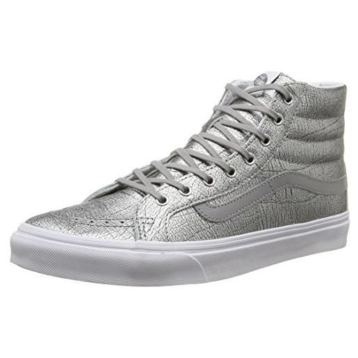 Vans sk8-hi slim unisex sneakers da adulto, argento (foil metallic/silver/true white), 42 eu (8 uk)