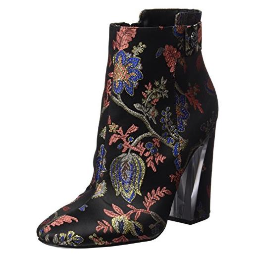 Guess eleda2, stivali alla caviglia con tacco donna, nero (floral pattern), 39 eu
