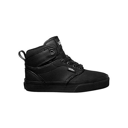 Vans atwood hi - scarpe da ginnastica basse bambino, nero (perf leather/black/black), 33 eu