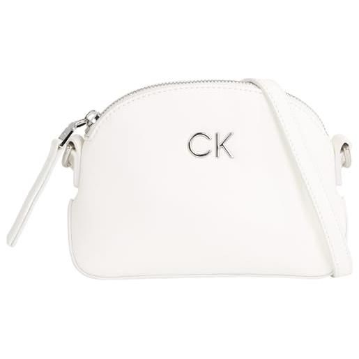 Calvin Klein ck daily small dome pebble k60k611761, borse a tracolla donna, bianco (bright white), os