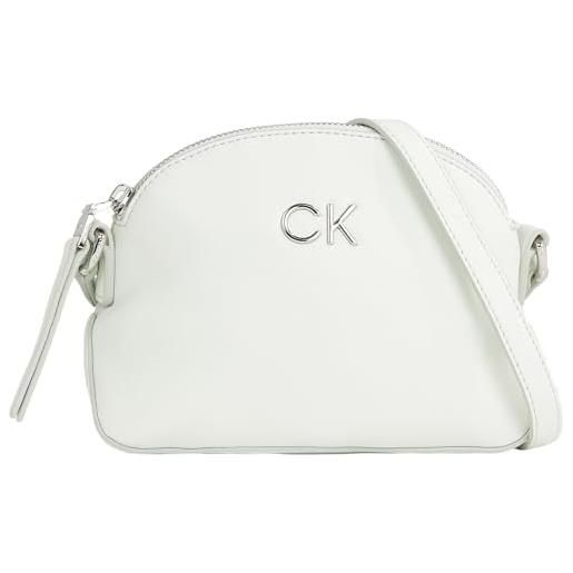 Calvin Klein borsa a tracolla donna daily small pebble piccola, bianco (bright white), taglia unica
