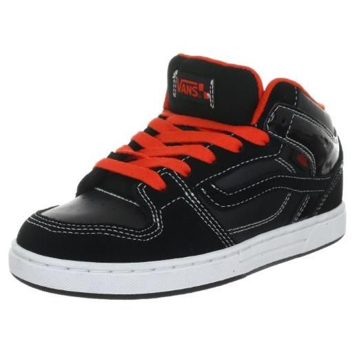 Vans edgemont vnj56mg, sneaker bambino, nero (schwarz (black/white/neon red)), 33