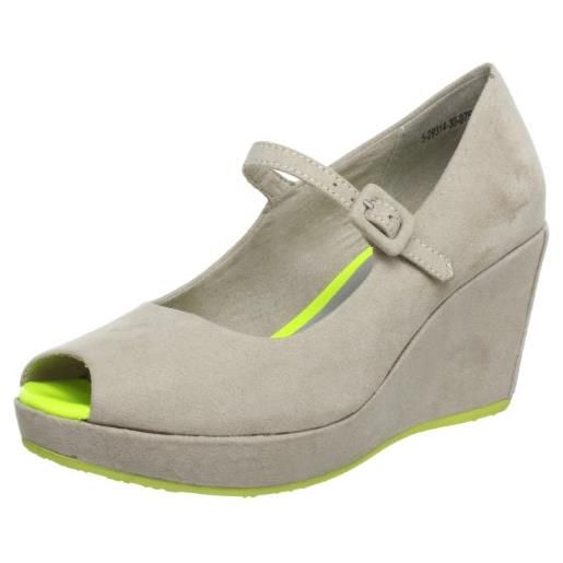 s.Oliver casual 5-5-29314-30, scarpe con la zeppa donna, grigio (grau (lt grey/neon p 74)), 39