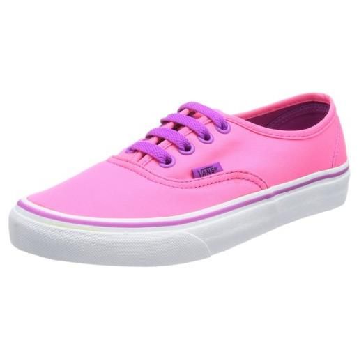 Vans u authentic (neon) pink/pur, sneaker unisex adulto, rosa (neon pink/pur), 42