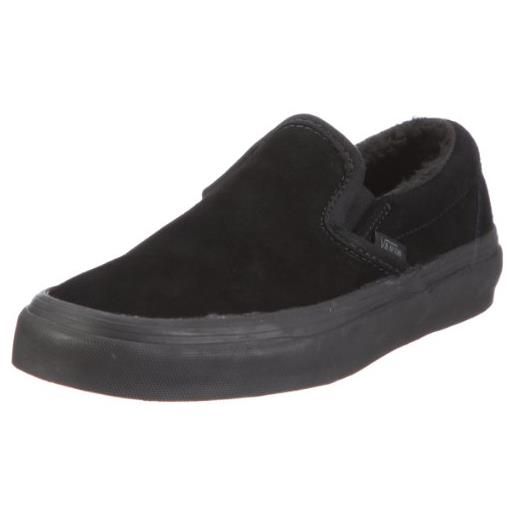 Vans u classic slip-on vlyf58j, sneaker unisex adulto, nero (schwarz/(sherpa) black/black), 37