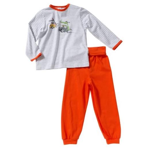 Sanetta 220794 - pigiama a due pezzi lungo a righe, bambino, arancione (orange (10)), 86