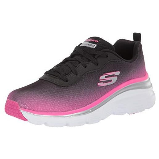 Skechers women's fashion fit - build up, sneakers, black/hot pink, us m