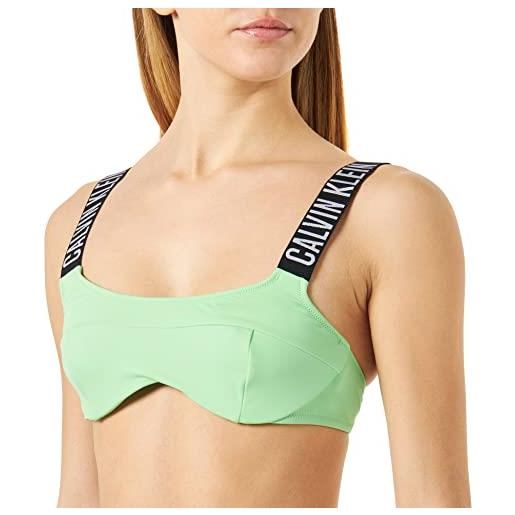 Calvin Klein top bikini a bralette donna non imbottito, verde (ultra green), s