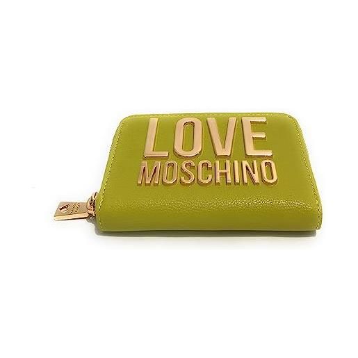 MOSCHINO portafoglio donna love zip around small ecopelle lime logo gold a24mo13 jc5613 verde