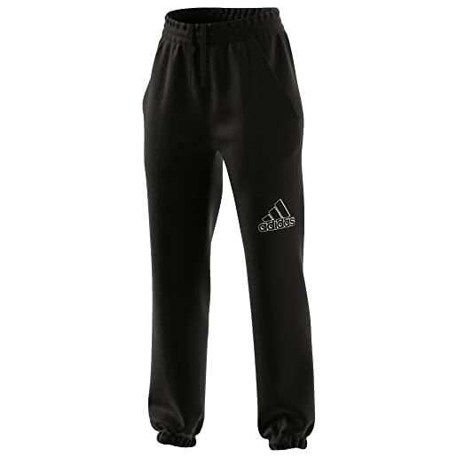 adidas w q4 bluv pt pantaloni, nero/bianco, l donna