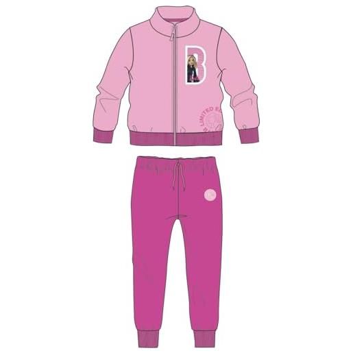 hermet pigiama barbie felpato colore rosa fucsia 2 pezzi con zip 100% cotone per bambine e ragazze mod. Br06 (7 anni)