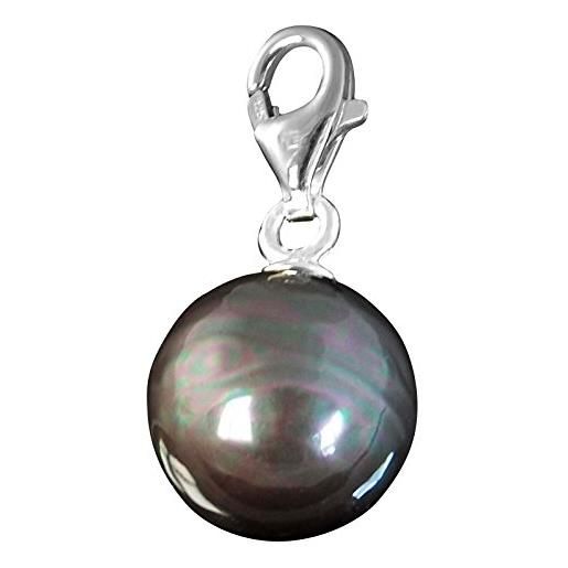 Thomas sabo charm club da donna ciondolo in argento sterling 925 con perla imitazione grigia 0304 - 028 - 5