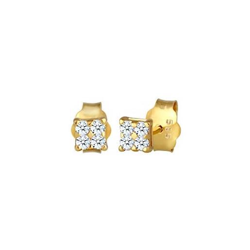 DIAMORE elli diamonds orecchini donne orecchini classici eleganti geo con diamante (0,12 ct. ) in oro giallo 585