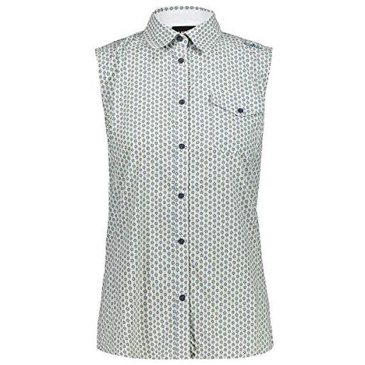 CMP camicia smanicata stretch con fantasia floreale camicia, donna, glacier/blue, d44