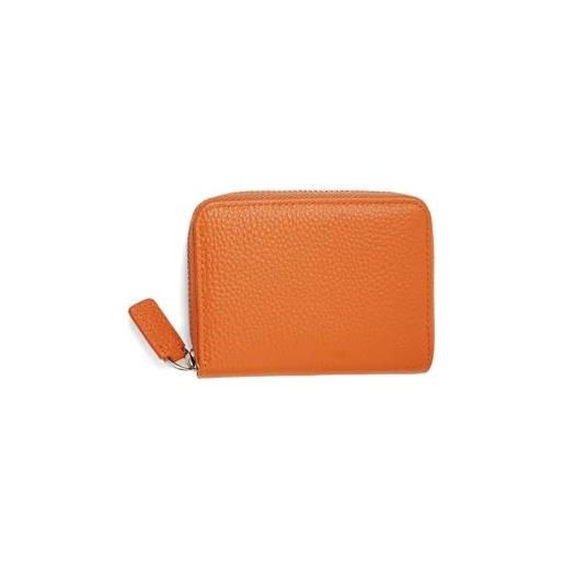 PORRASSO porta carte di credito da donna uomo pelle portamonete con protezione rfid portatile portafoglio multifunzione porta carte credito arancione b