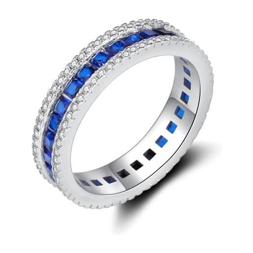 Vxddy donna anelli anello promessa per donne dimensioni 7 fedine fede nuziale zaffiro argento sterling fidanzamento banda anniversario festival regalo