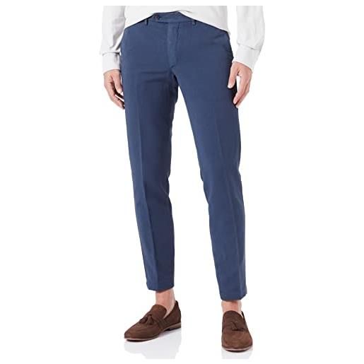 Hackett London cotton tencel chino pantaloni, navy blazer, 34w/32l uomo