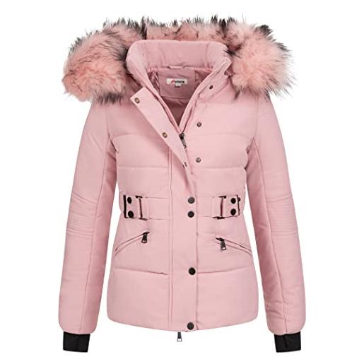 Elara giacca trapuntata da donna parka corto cappotto chunkyrayan rosa mp19903 rosa-38 (m)