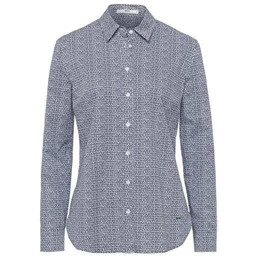 BRAX style victoria cotton stretch print camicia da donna, blu marino, 42